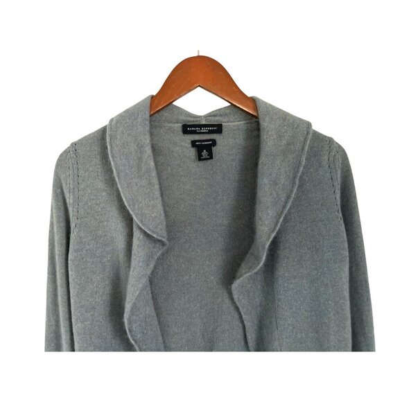 Banana Republic 100% Cashmere Sweater Heather Green Open Front Cardigan - Picture 3 of 9